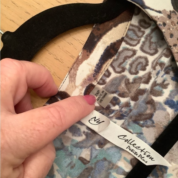 Mixed Animal Print Long Sleeve 2XP Dress - Picture 3 of 5